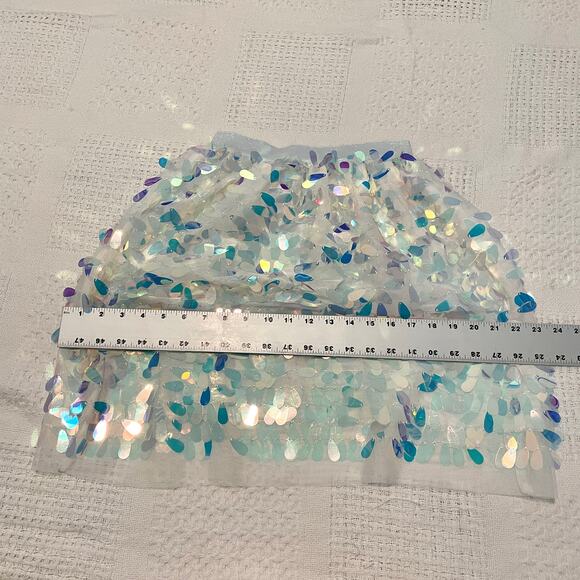 Unicorn tears iridescent multicolor mermaid sequin skirt small SK 2871 - Picture 4 of 11